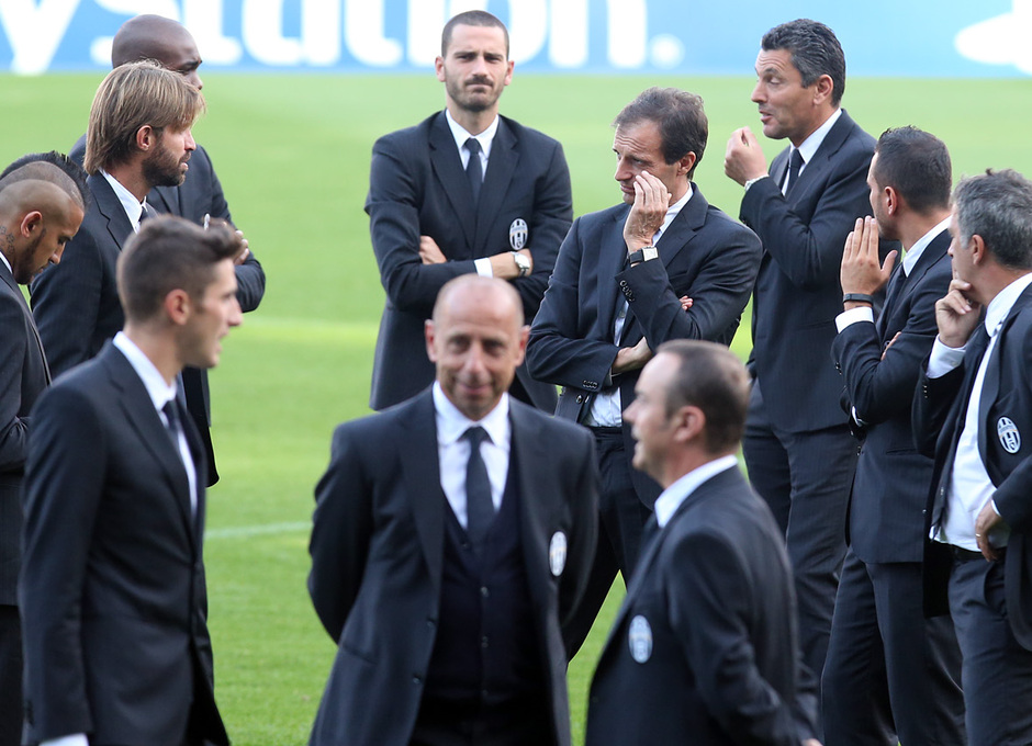 Jugadores de la Juventus sobre el césped