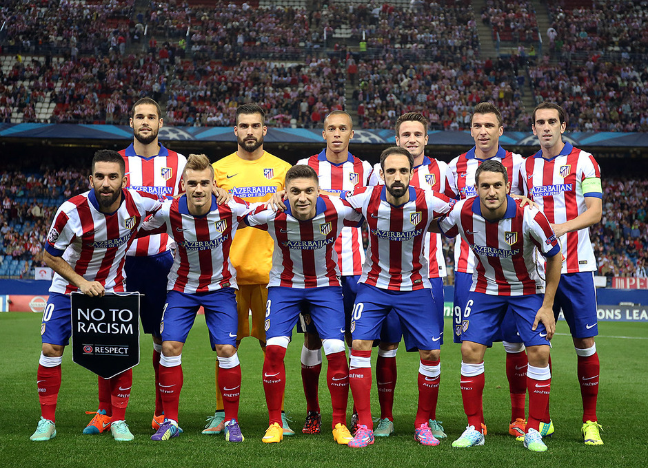 Temporada 14-15. Champions League. Atlético de Madrid-Malmö. Once inicial de nuestro equipo.