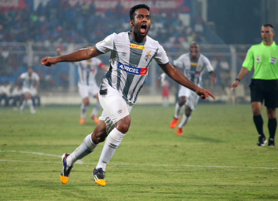 Cavin Lobo festeja el gol del triunfo ante el FC Goa