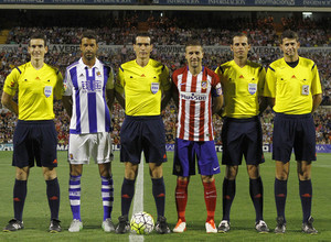 Partido amistoso Atlético de Madrid - Real Sociedad. Gabi ejerce de capitán del equipo