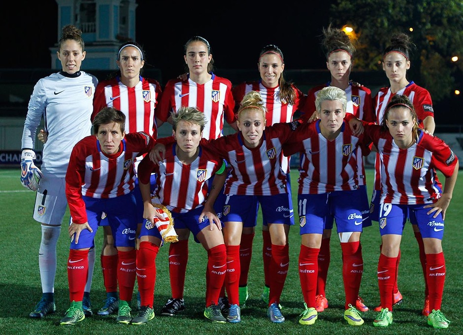 Once del Atlético de Madrid Féminas en el partido de vuelta de los dieciseisavos de final de la Women's Champions League