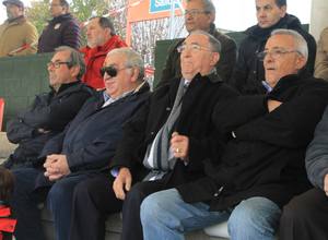 Vicente Temprado, presidente de la Federación de Fútbol de Madrid, presenció el partido Atlético B-Coruxo