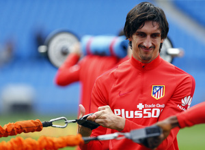 temporada 15/16. Entrenamiento en el Estadio Vicente Calderón. Savic durante el entrenamiento
