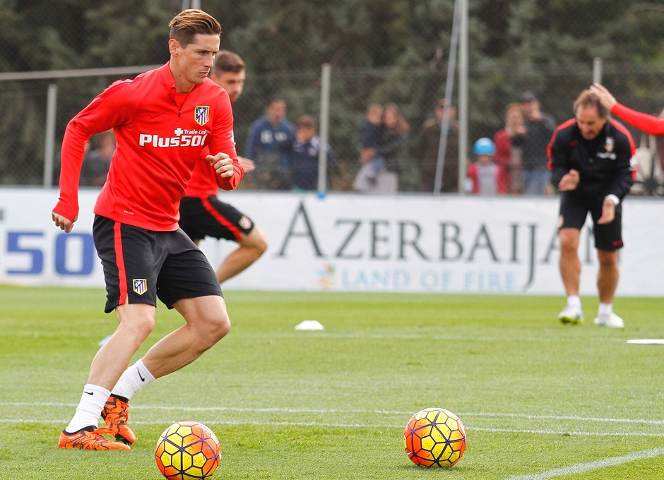 Temporada 2015-2016. Fernando Torres, en el entrenamiento previo al Atleti - Valencia