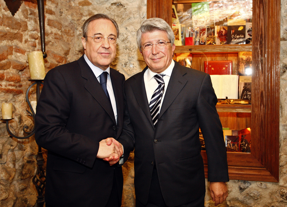 Enrique Cerezo y Florentino Pérez, presidentes de Atlético de Madrid y Real Madrid, respectivamente 