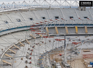 Imagen desde el anillo de compresión de la cubierta del Wanda Metropolitano (20 de enero)