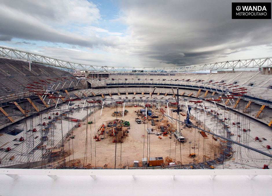 Imagen desde el anillo de compresión de la cubierta del Wanda Metropolitano (20 de enero)