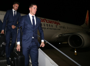 Temporada 17/18. Llegada del equipo a Londres para el Chelsea-Atlético. Torres