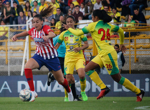 Temporada 18/19. Atlético de Madrid Femenino en Colombia en pretemporada frente al Atlético Huila. Olga García