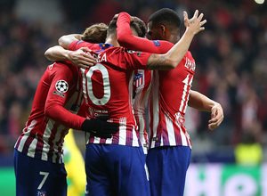 Temporada 18/19 | Atlético de Madrid - Mónaco | celebración gol Griezmann