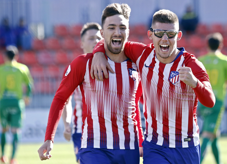 Temporada 18/19 | Atlético B - Unionistas | Celebración Darío y Montero