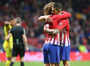 Temporada 18/19 | Atlético de Madrid - Girona | Griezmann y Vitolo celebración