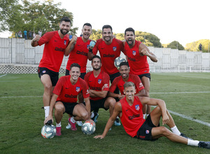 Entrenamiento en la Ciudad deportiva Wanda Atlético de Madrid 04-09-2019. Foto de grupo.