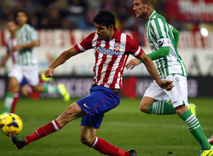 Temporada 13/14. Partido Atlético de Madrid-Betis. Diego Costa marcando gol