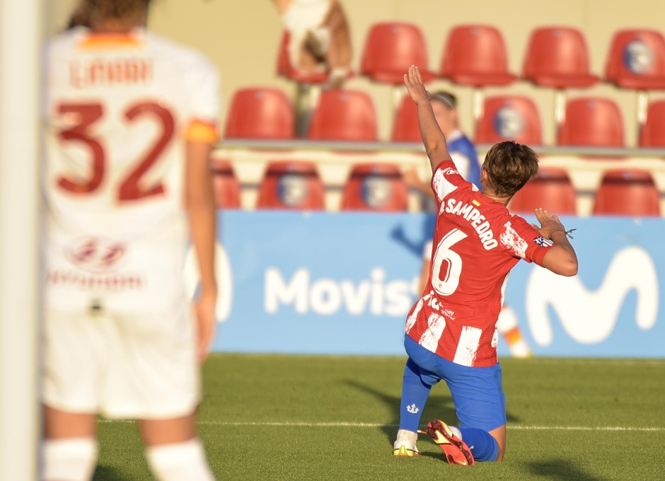 Temp. 21-22 | Atlético de Madrid Femenino - AS Roma | Celebración gol Amanda Sampedro