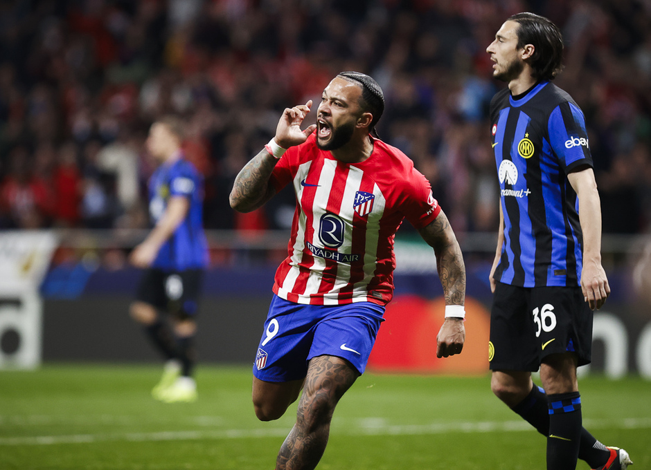 Temp. 23-24 | Champions League | Atlético de Madrid - Inter | Memphis celebración