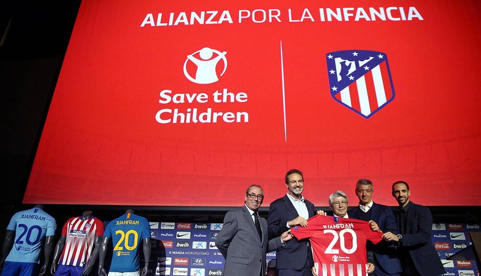 Atlético de Madrid, Save the Children present agreement at the Wanda Metropolitano