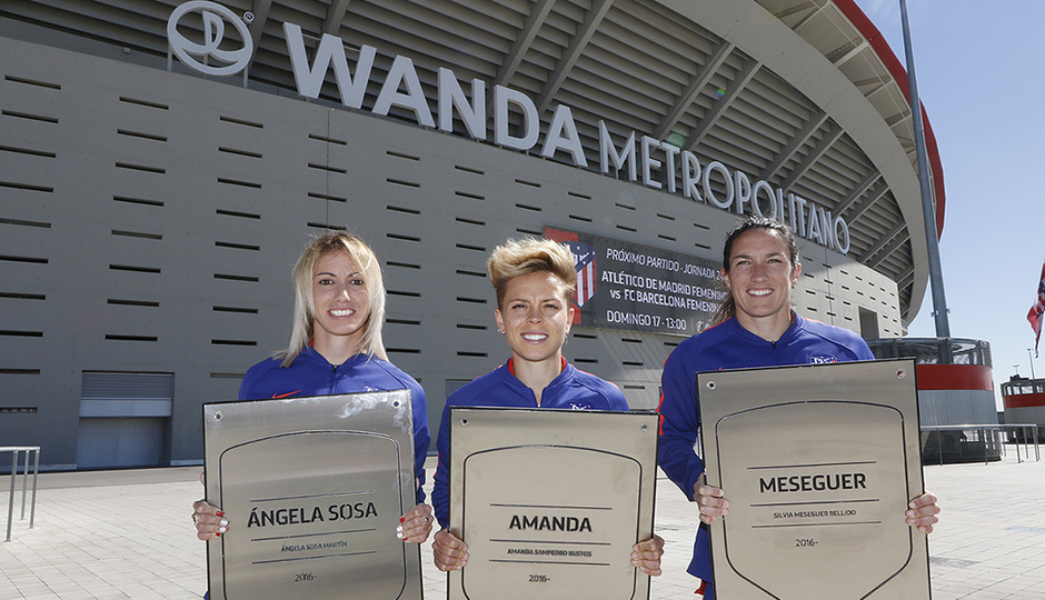 Amanda, Meseguer y Sosa ya tienen su placa en el Wanda Metropolitano