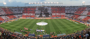 Panorámica. Tifo. Atlético de Madrid - Sevilla 