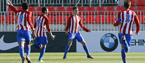 Temporada 16/17. Atlético de Madrid B - Atlético Pinto | Celebración Rubén