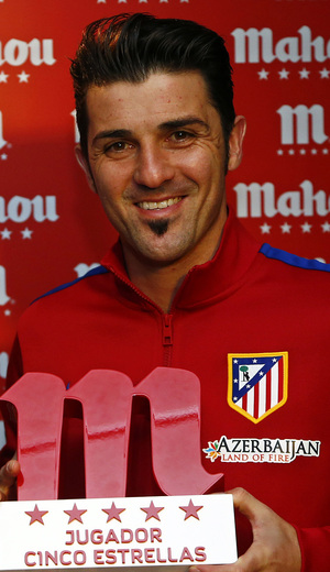 David Villa, jugador Cinco Estrellas del mes de noviembre