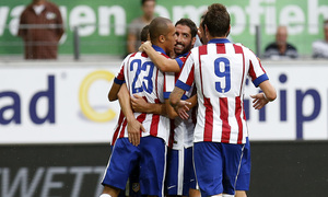Pretemporada 2014-15. Wolfsburgo - Atlético de Madrid. Celebración del primer gol rojiblanco.