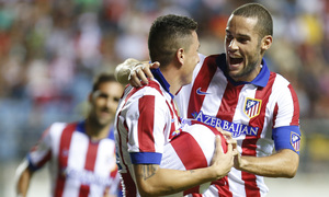 Pretemporada 2014-15. Atlético de Madrid - Sampdoria. Trofeo Ramón de Carranza. Mario Suárez celebrando el primer gol.