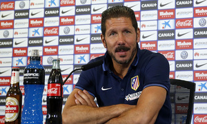 temporada 14/15 . Rueda de prensa de Simeone en el estadio Vicente Calderón