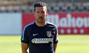 temporada 14/15. Entrenamiento en la ciudad deportiva de Majadahonda. Simeone durante el entrenamiento. 