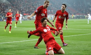 El Leverkusen celebrando un gol.