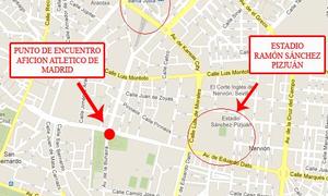 Plano del área de aficionados del Atlético en Sevilla