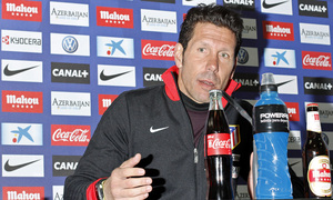 Diego Pablo Simeone compareció en rueda de prensa tras el entrenamiento.