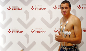 José María Gímenez, en el reconocimiento médico que realizó el nuevo jugador rojiblanco en Fremap