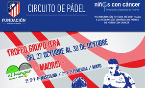 Cartel del I Circuito de Pádel Fundación Atlético de Madrid en El Hangar