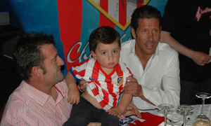 Simeone, durante la cena de la Peña Cholo Simeone