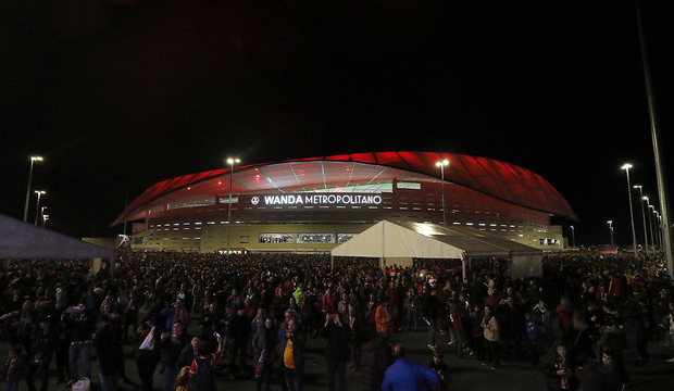 La afición del Atlético, en el Metropolitano.