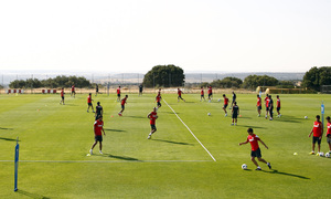 Temporada 13/14. Entrenamiento. Equipo entrenando en los Ángeles de San Rafael