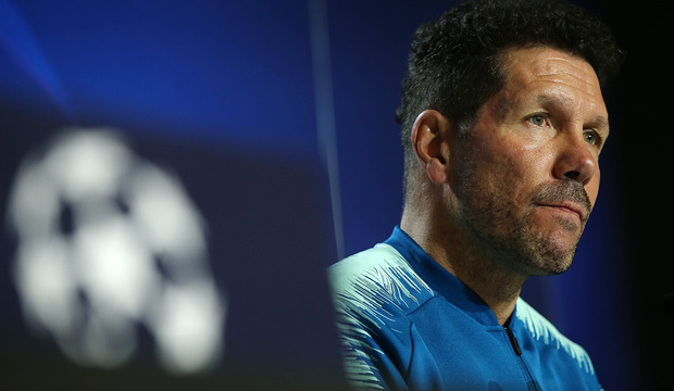 Simeone, durante la rueda de prensa.