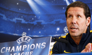 temporada 13/14.Rueda de prensa Champions. Estadio Vicente Calderón. Rueda de prensa de Simeone