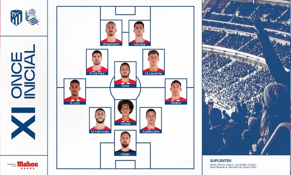 Posiciones de atlético de madrid contra real sociedad