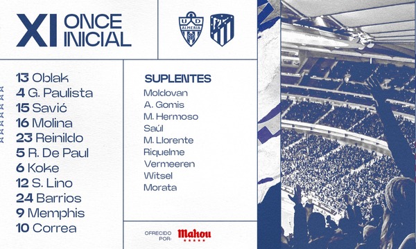 Alineaciones de ud almeria contra atlético de madrid