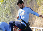 temporada 14/15 . Entrenamiento en la Ciudad deportiva de Majadahonda. David Gil realizando ejercicios físicos durante el entrenamiento