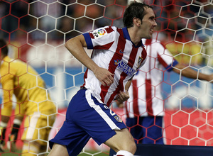 Temporada 14-15. Atlético-Celta. Godín celebra el segundo gol de nuestro equipo. Foto: Ángel Gutiérrez.