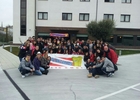 Temporada 2012/13. El Colectivo de Voluntarios posa a su llegada a Valladolid