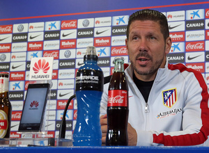 temporada 14/15. Rueda de prensa de Simeone en el estadio Vicente Calderón.