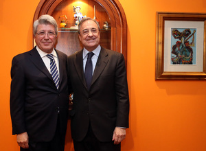 Enrique Cerezo y Florentino Pérez, en la comida entre directivas antes de la cita de octavos de final de la Copa del Rey