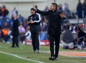 temporada 14/15. Partido Atlético de Madrid Real Madrid. Copa del Rey. Simeone durante el partido