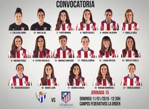 Temp. 2014-2015. Convocatoria Atlético de Madrid Féminas frente Fundación Cajasol