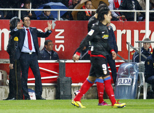 Emery en el partido de vuelta de Copa en Sevilla