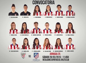 Temp. 2014-2015. Convocatoria Atlético frente al Athletic Club